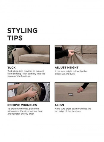 2-Piece Arm Chair Slipcover Brown 32x43inch