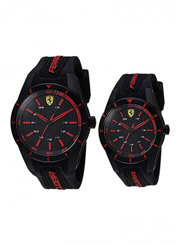 Men's 2-Piece Silicone Analog Wrist Watch 870017