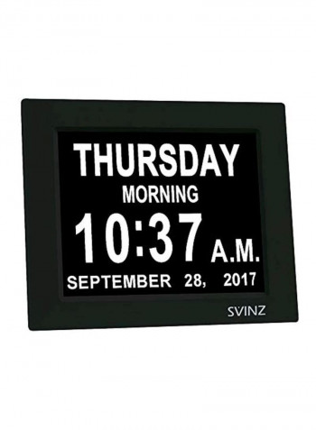 3 Alarms Dementia Clock Black 5.55x4.2inch