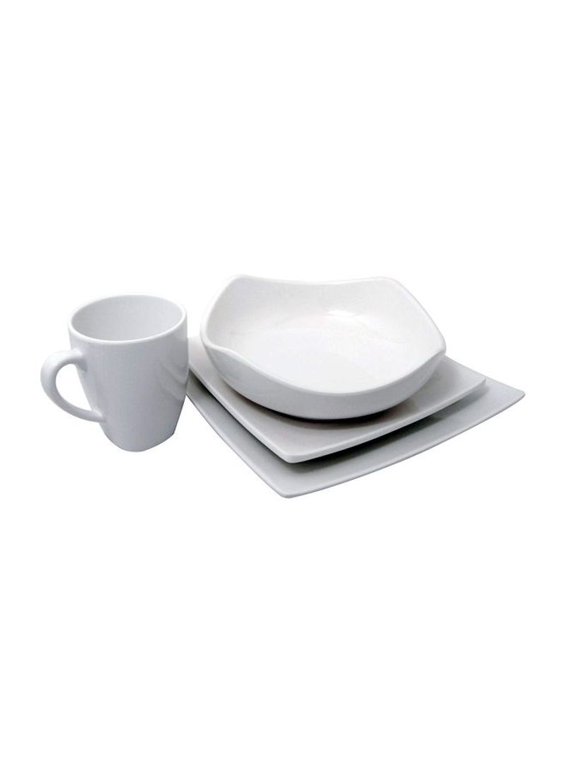 4-Piece Dinnerware Set White 9x9x4inch