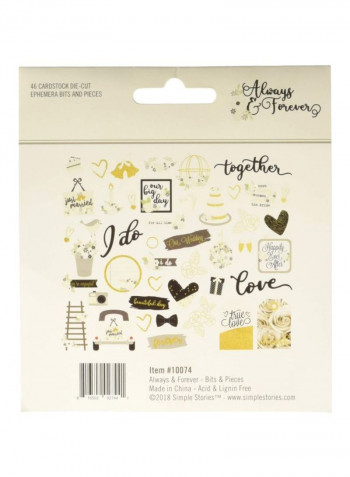 42-Piece Die Cut Card Stock Yellow/Black/Grey