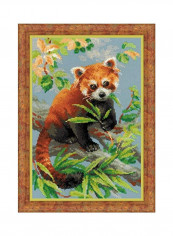 Red Panda Counted Cross Stitch Kit Brown/Black/Green