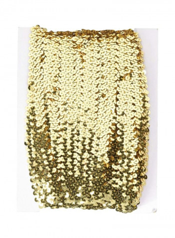 Stretch Sequin Trim Gold