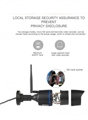 Wireless WIFI HD CCTV Camera Black 200 x 200 x 120millimeter