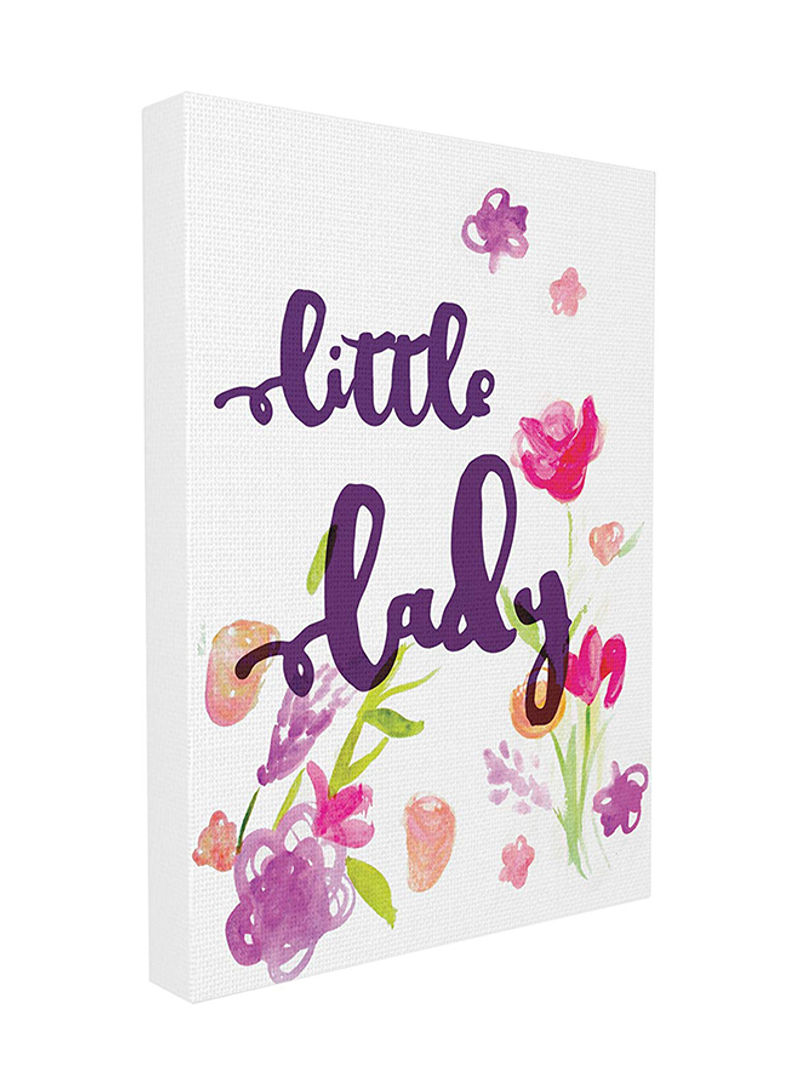 Little Lady Printed Typography Wall Plaque Multicolour 24 x 30 x 1.5inch