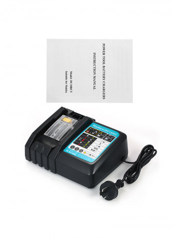 Power Tool Battery Chargers DC18RC T Battery Charger for All Makita 14.4V-18V Lithium Battery BL1430 BL1830 BL1840 BL1850 BL1815 BL1440 US Plug Fast Charger Suitable for Makita Power Adapter black 11.6x9.2x7.2cm