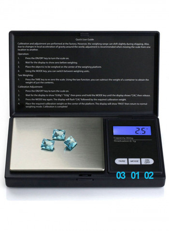 Lcd Display Small Mini Kitchen Scale Black 0.12kg