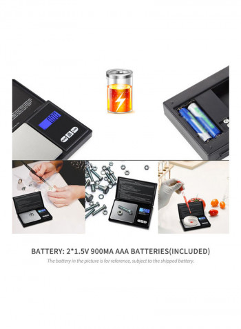 Lcd Display Small Mini Kitchen Scale Black 0.12kg