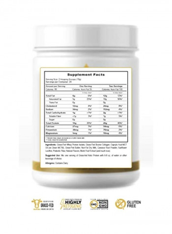 Grass-Fed Keto Protein Powder - Vanilla Sweet Cream