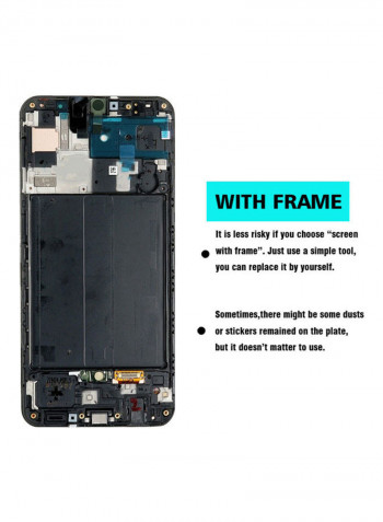 Touch Screen Digitizer With Frame 15x7x0.5cm Black