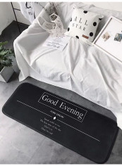 Comfortable Rectangle Floor Mat Black 50x170centimeter