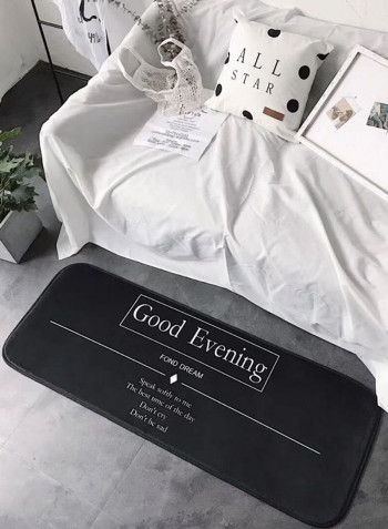 Good Evening Printed Floor Mat Black/White 50 x 170centimeter