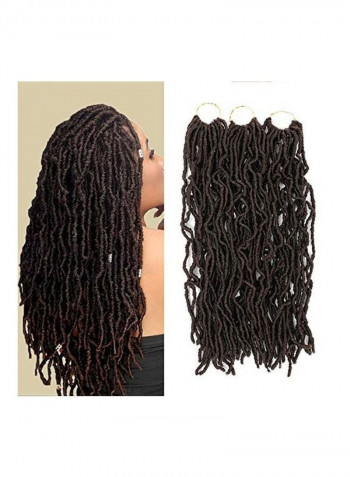 6-Piece Crochet Hair Extensions Brown 18inch
