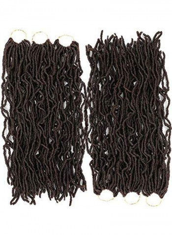 6-Piece Crochet Hair Extensions Brown 18inch