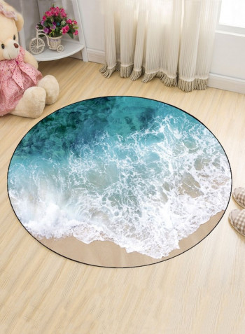 Creative Sea Wave Pattern Round Shaped Mat Multicolour 60x60cm