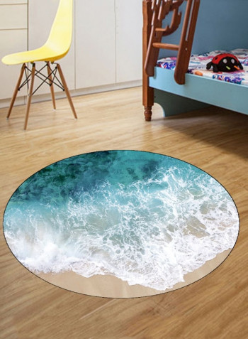 Creative Sea Wave Pattern Round Shaped Mat Multicolour 60x60cm