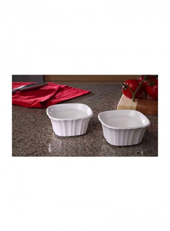 4-Piece Square Ramekin Bowl Set White 12x0.5x1.8 inchesinch