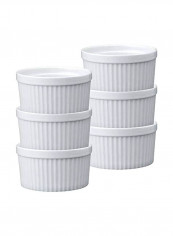 6-Piece Porcelain Souffles Set White 4.5inch