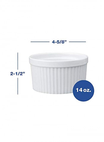 6-Piece Porcelain Souffles Set White 4.5inch