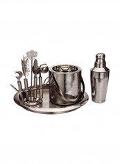 9-Piece Steel Bar Set Silver