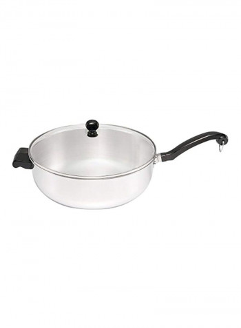 Stainless Steel Saute Pan With Lid Silver/Black 19.1x11.5x7inch