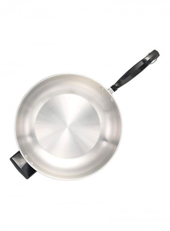 Stainless Steel Saute Pan With Lid Silver/Black 19.1x11.5x7inch