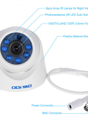 4 Piece 720P 1500TVL AHD Indoor Dome CCTV Camera