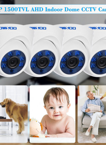 4 Piece 720P 1500TVL AHD Indoor Dome CCTV Camera