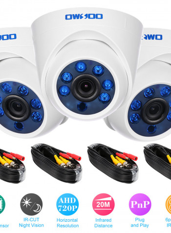 4 Piece 720P 1500TVL AHD Indoor Dome CCTV Camera