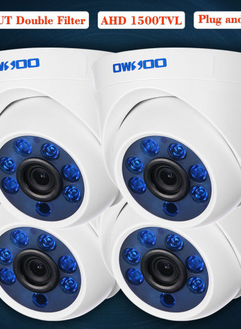 4 Piece 720P 1500TVL AHD Indoor Dome CCTV Camera