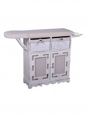 Solid Wood Iron Board With Storage White 115x85x30centimeter