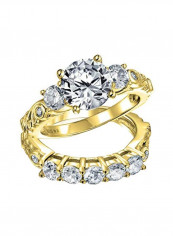 2-Piece 925 Sterling Silver Stone Studded Ring Set