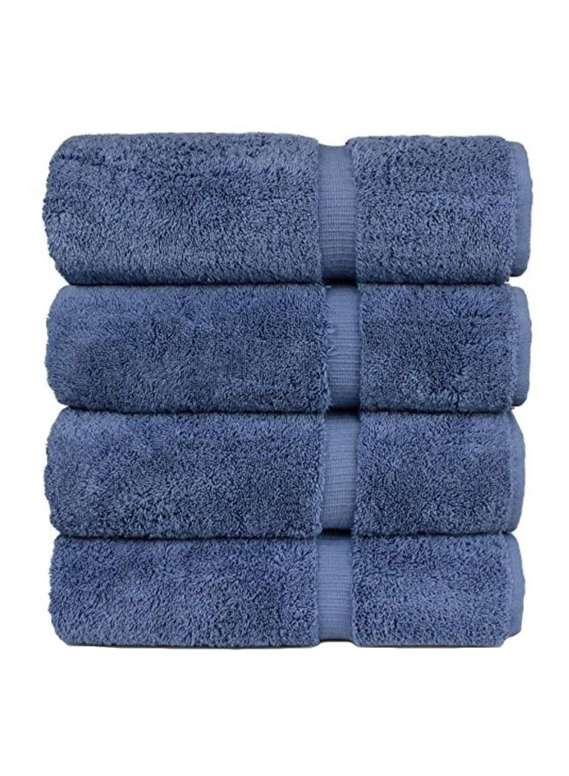 4-Piece Turkish Cotton Bath Towel Set Wedgewood 7.2x16.4x11.8inch