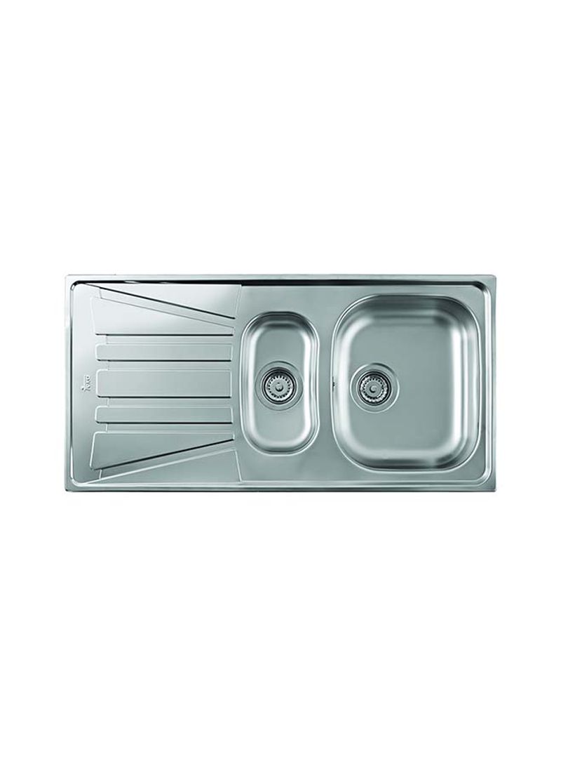 Basico 1½B 1D Inset Stainless Steel One Bowl One Drainer Sink Silver 860x500x160mmmm