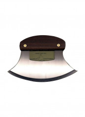 2-Piece Chopping Bowl With Walnut Handled Ulu Set Brown/Silver