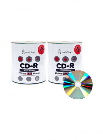 200-Piece CD-R Blank Recordable Disc Set B00KAIVG00 Silver