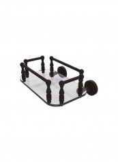 Dottingham Collection Wall Mounted Glass Tray Guest Towel Holder Black/Clear