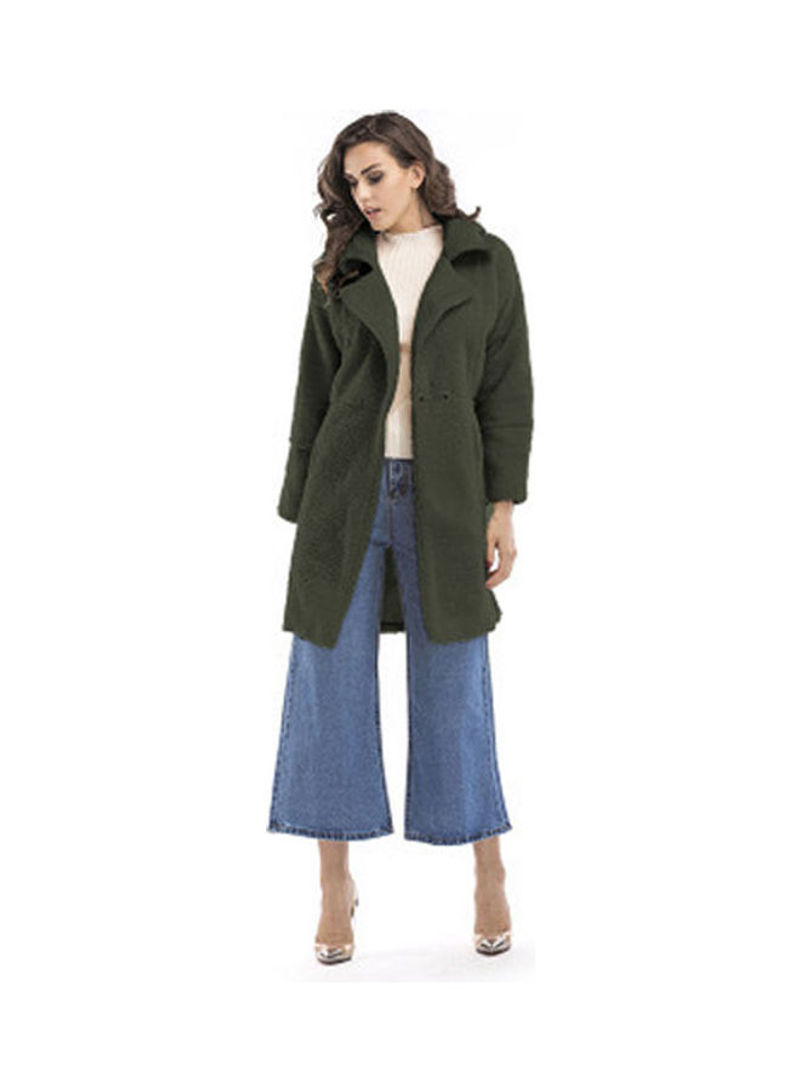 Solid Cashmere Overcoat Army Green