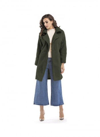 Solid Cashmere Overcoat Army Green