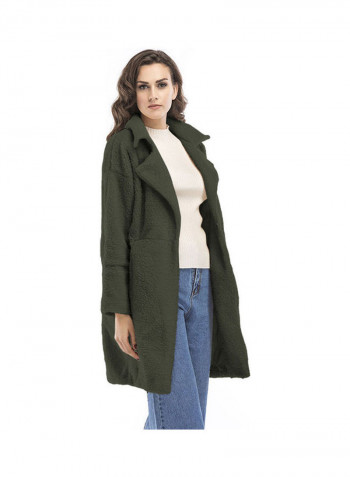 Solid Cashmere Overcoat Army Green