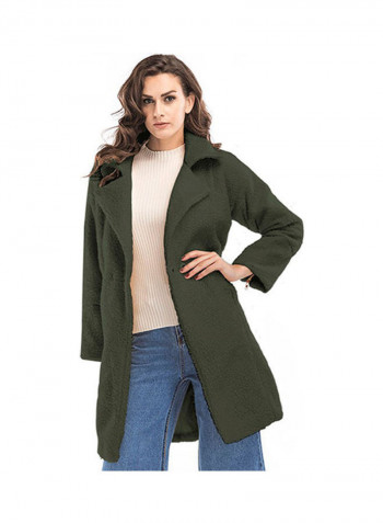 Solid Cashmere Overcoat Army Green