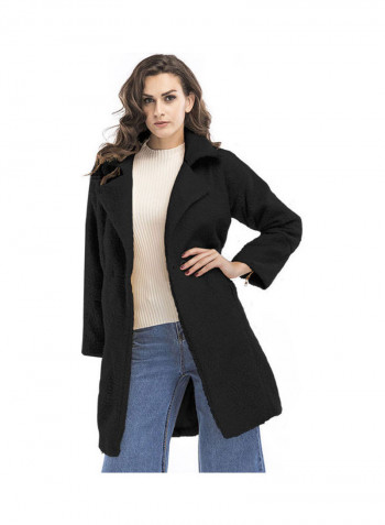 Solid Cashmere Overcoat Black
