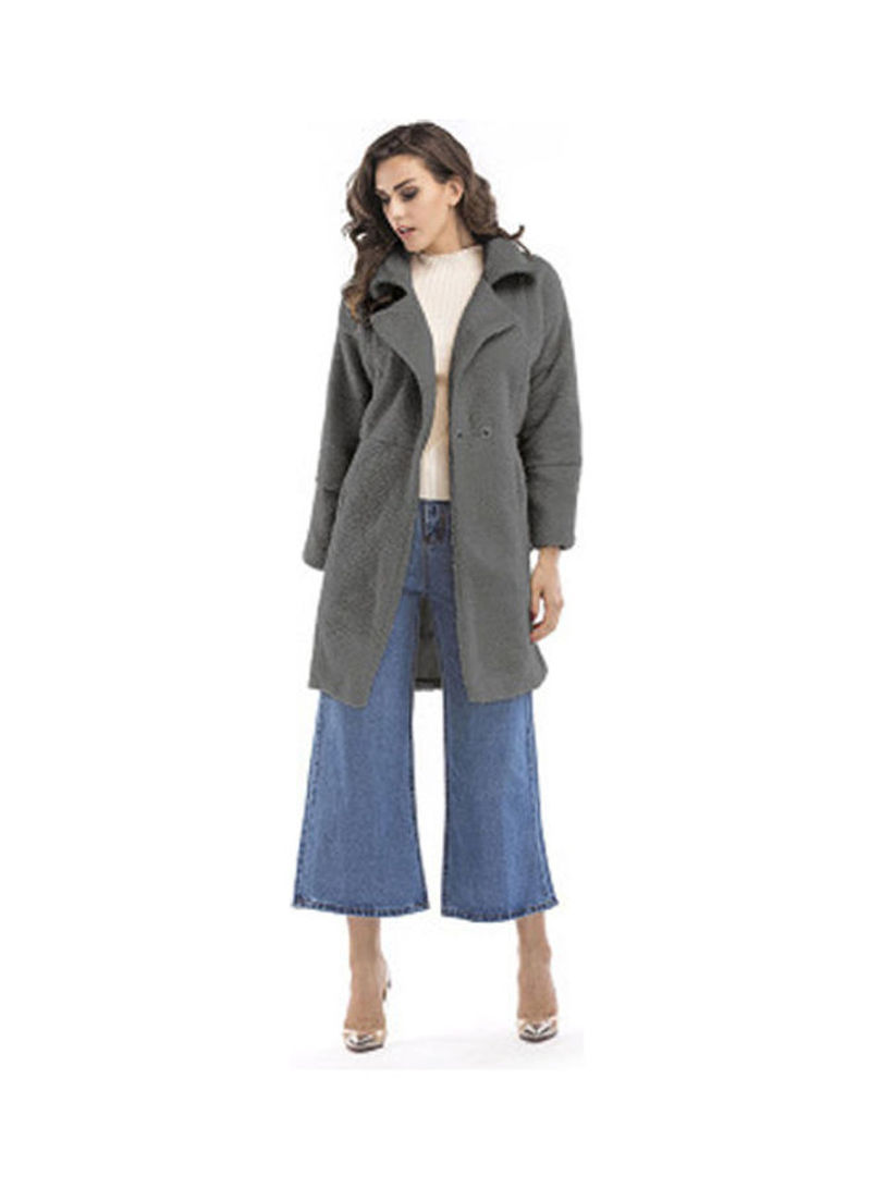 Solid Cashmere Overcoat Grey