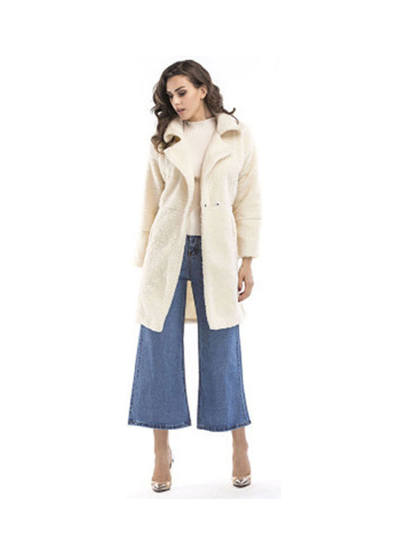 Solid Cashmere Overcoat Milky