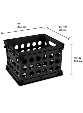 12-Piece Mini Storage Crate Black 9 x 7.88 x 6.13inch