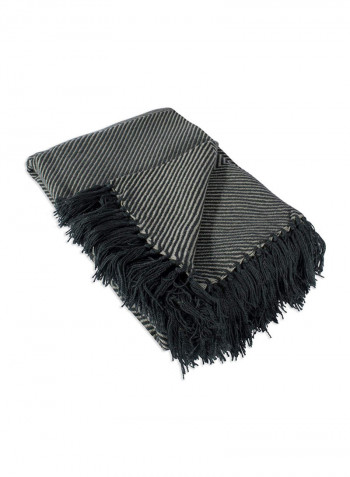 Chevron Luxury Throw Polyester Black 48 x 67inch