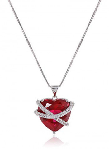 Sapphire Wrap Heart Pendant Necklace