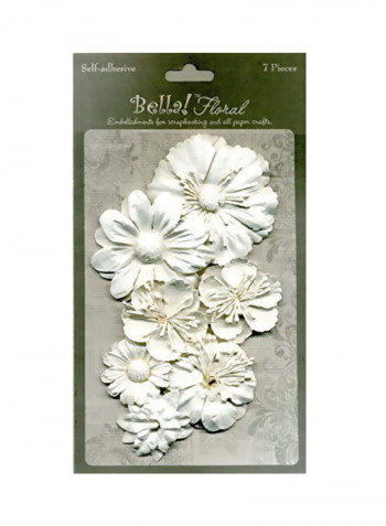 7-Piece Bella Paper Floral White