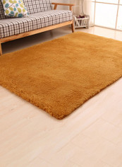 Anti-Skid Solid Pattern Floor Rug Brown 60 x 160centimeter