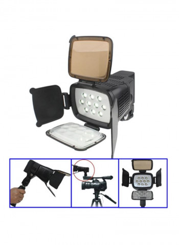 10-LED Video Light With Grip Black
